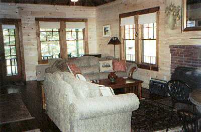 clubhouse cottage living room- Gray Homestead cottage rental in Maine near Boothbay Harbor