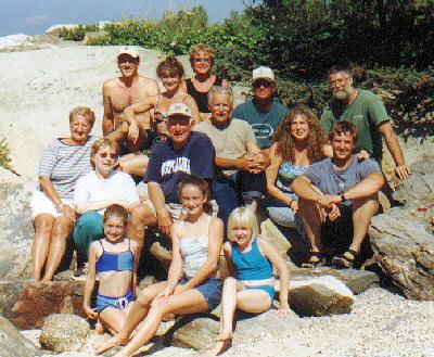 Suzanne, Steve and campers at the beach