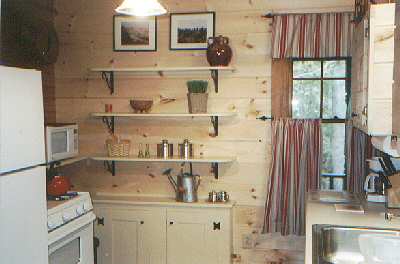 clubhouse cottage kitchen- Gray Homestead cottage rental in Maine near Boothbay Harbor