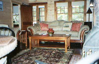 clubhouse cottage living room- Gray Homestead cottage rental in Maine near Boothbay Harbor